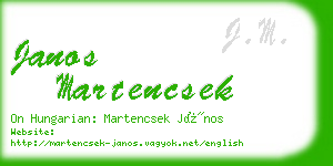 janos martencsek business card